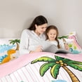 thumbnail image 5 of Homewish Kawaii Dino 3-Piece Full Size Comforter Sets For Boys Girls,Cartoon Animal Dinosaur Bedding Comforter Set,Jungle Wildlife Lightweight Bedding Sets,Luxury Bedroom Decor,Reversible, 5 of 8