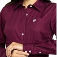 thumbnail image 2 of Cinch Womens  Women`s  Solid Button-Up Shirt L Burgundy, 2 of 3