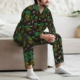 thumbnail image 7 of Honeii Pineapples Pattern Mens Pajamas Set,2pcs Men's Lounge Long Sleeve Sleep Shirt and Pajama Bottoms Sleepwear Set,Mens Pjs Sets-Large, 7 of 7