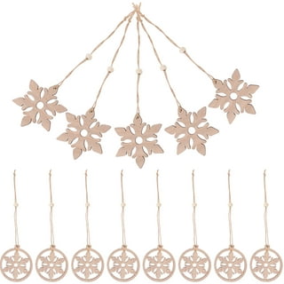  NOLITOY 50 Pcs Double Decorative Wood Chips Wooden Cutout  Wooden Snowflakes Embellishments Wooden Shapes for Crafts Wooden Snowflake  Ornament 7c Rope Christmas Tree Wooden Decoration