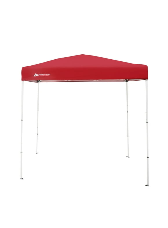 Ozark Trail 4' x 6' Instant Pop-up Canopy Outdoor Shading Shelter, Brilliant Red