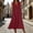 Red, variant on Women's Summer Sleeveless V Neck Midi Dress Eyelet Lace Trim Button Front Casual Dress with Pockets Green XL(XL)