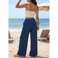 thumbnail image 2 of ZANKLEY Wide Leg Pants for Women Flowy Palazzo Drawstring Elastic Waist Trousers with Pockets Summer Beach Vacation Clothes, 2 of 10