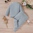 thumbnail image 5 of Douhoow Kids Boys Autumn Clothes Set 2pcs Solid Long Sleeve Button Tops Elastic Waist Pants, 5 of 9