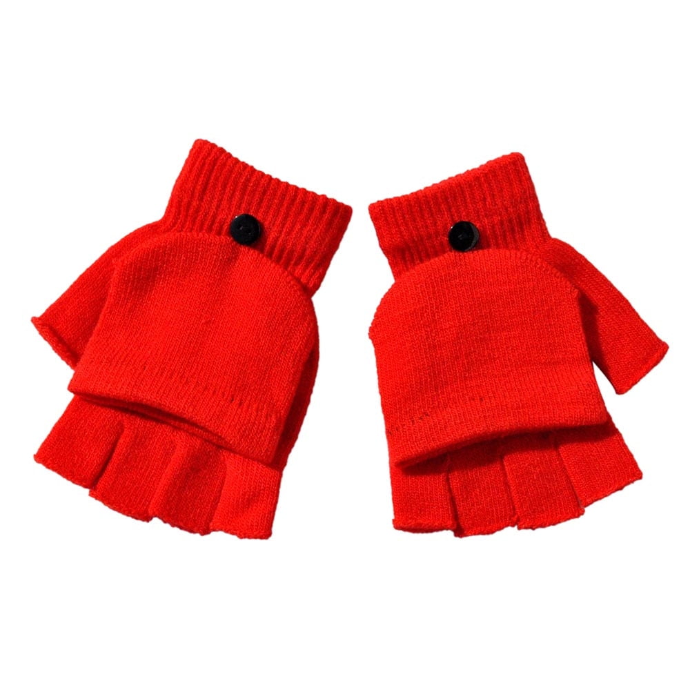 Baby Boys Girls Winter Hand Wrist Warmer Flip Cover Fingerless Gloves