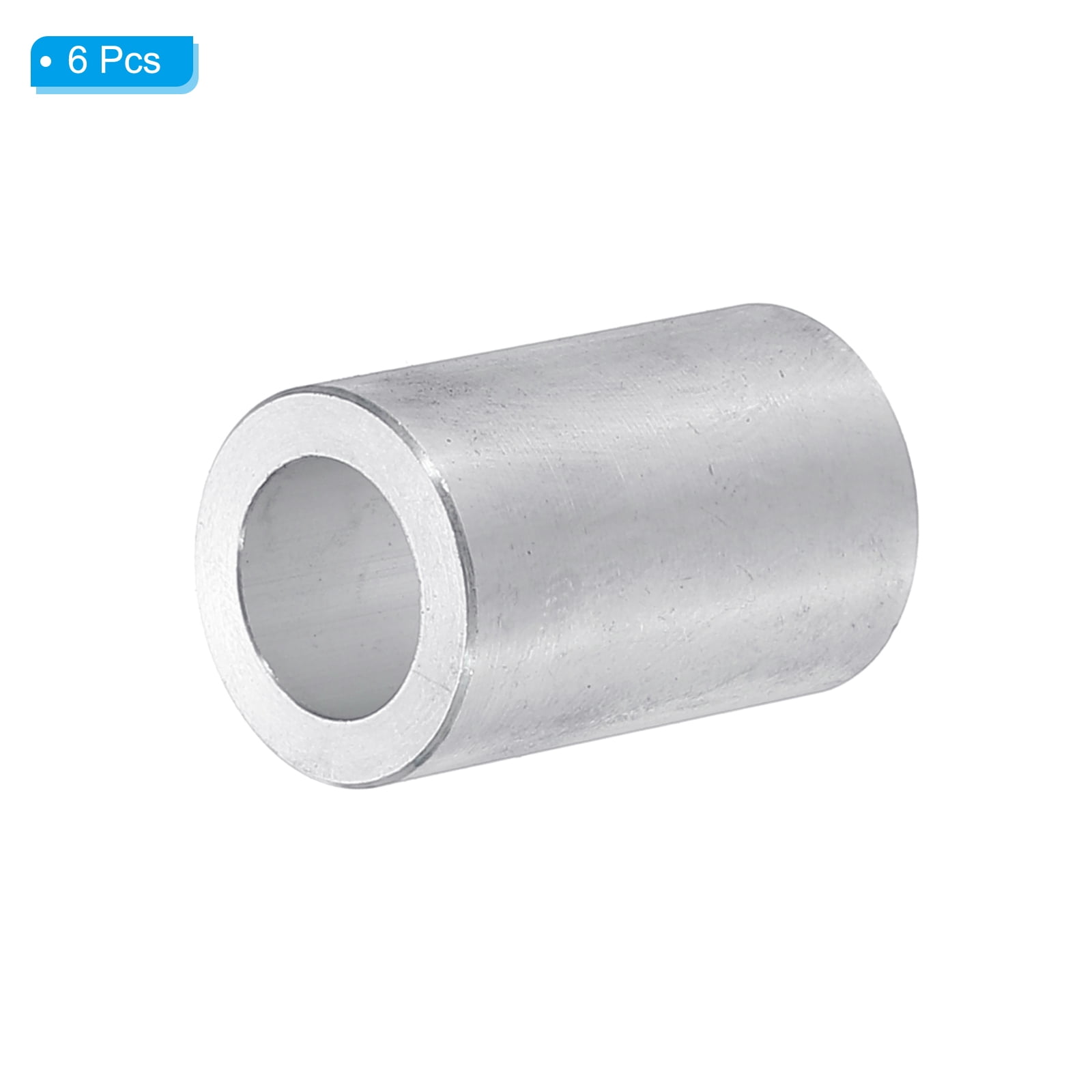 M10 Aluminum Spacers, 6 Pcs Metal Spacers Aluminum 10.2mm ID x 16mm OD x 30mm L Aluminum Spacer Screw Standoff Round for 3/8 or M10 Screw Bolts
