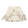 thumbnail image 5 of XIAONU Women's Fringe Mini Skirt High Waist Studded Skirts Edgy Western Party Skirts, 5 of 5