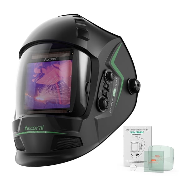 Casco de soldadura Accoral, gran visualización, color verdadero, oscurecimiento automático