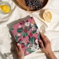 thumbnail image 2 of DESIGNER FLORAL HARDCOVER JOURNAL-PINK RED-LINED/RULED NO BLEED PAPER-GOLD FOILED-SATIN SILK BOOKMARK, 2 of 4