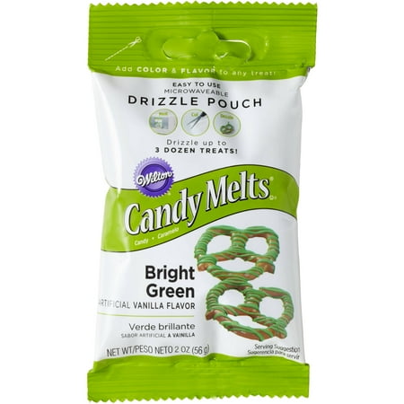 (5 pack) (5 Pack) Wilton Bright Green Candy Melts Drizzle Pouch, 2 oz.