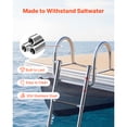 thumbnail image 2 of KFFKFF Boat Ladder, 3 Steps, Stainless Steel Telescoping Folding Swim Deck Ladder for Rear Entry Inboard, 600 lbs Capacity with Wide Anti-Slip Steps & Handrails, 2 of 9