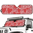 thumbnail image 5 of Uorisanigo Windshield Sun Shade,Car Sun Shade for Jeep Wrangler JK JKU JL JLU 1997-2023 & Jeep Gladiator JT 2020-2023, UV Rays Blocker SunVisor Red Heart Print Shades for Car Accessories, 5 of 7