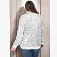 thumbnail image 2 of Women's Plus Size Sequin Bomber Jacket - 1X, Silver, 2 of 6