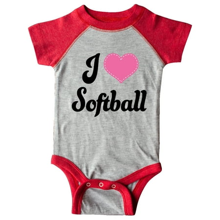 

Inktastic I Love Softball Girls Sports Gift Baby Girl Bodysuit