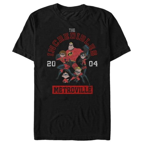Men's The Incredibles Metroville Family  Graphic Tee Black Small
