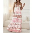 thumbnail image 4 of CHICME Nightgowns for Women Tie-Dye Print Spaghetti Strap Sleeveless Long house Dresses Women Nightshirts & Gowns with Pockets Pink-L, 4 of 9