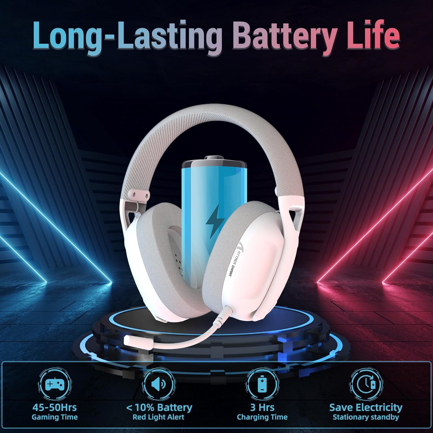 ATTACK SHARK L80 Ultra-Light Tri-Mode Gaming Headset Lightweight Wireless Gaming Headset for PC/PS4/PS5/Switch/Xbox