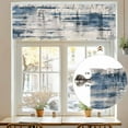 thumbnail image 7 of Blue Grey Shabby Valances for Windows, 42 x 12in, Vintage Abstract Art Modern Rod Pocket Kitchen Valance Curtain Light Filtering Window Treatments for Living Room Bedroom, 1 Panel, 7 of 7