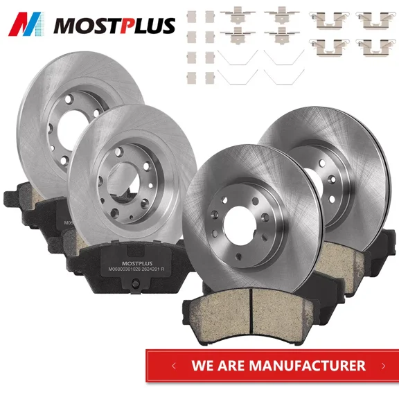 MOSTPLUS Front & Rear Discs Rotors Brake Pads for 2006-2012 Ford Fusion Mazda 6 Lincoln Mkz