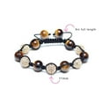 thumbnail image 3 of Bling Jewelry Womens Brown Tiger Eye Pave Crystal Beads Shamballa Bracelet Black Cord, 3 of 5