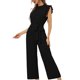 thumbnail image 4 of SAYOO Mono de Mujer, Mono de Color Liso con Cuello Redondo Sin Mangas con Volantes y Bolsillos para Verano, S/M/L/XL SAYOO Diaria, 4 of 9