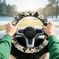 thumbnail image 4 of HUIACONG Aztec Cow Print Golf Cart Steering Wheel Cover 13-14" Anti-slip Golf Steering Wheel Protection Flannel Comfortable Compatible with EZGO Yamaha Club Car, 4 of 7