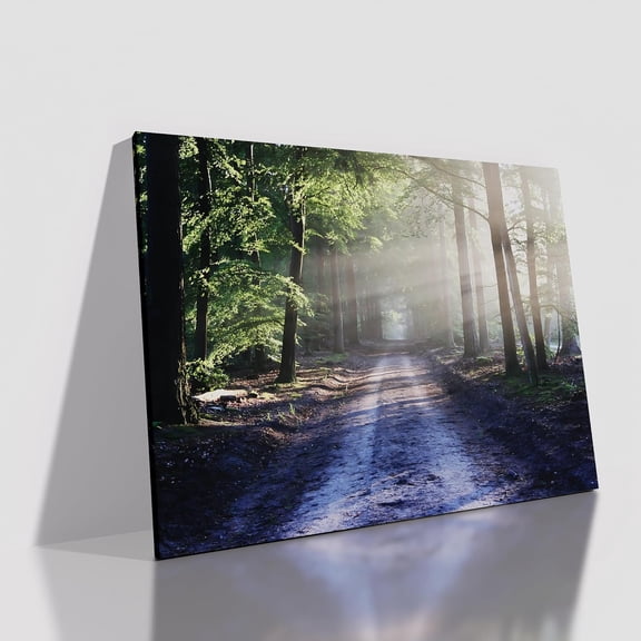 WFSposter-Large Size Natural Scenery Canvas Poster Print Wall Art Sunrise Green Forest Sunny Sunrise Landscape Picture Painting for Living Room Hotel Hallway Wall Decoration