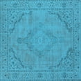 thumbnail image 1 of Ahgly Company Indoor Square Oriental Light Blue Industrial Area Rugs, 7' Square, 1 of 4