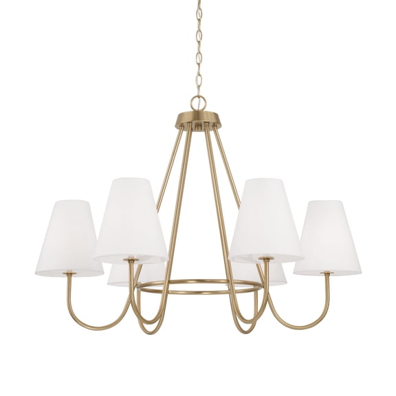 Capital Lighting 452761MA Julia 6 Light 36" Wide Chandelier - Brass