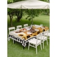 thumbnail image 4 of Outdoor Tablecloth with Umbrella Hole for Patio/Picnic/Party/Camping, Yellow Sunflowers Yak Waterproof Table Cloth Rectangle Table Cover Washable, Black White Checkered Rustic Buffalo (52"x 70"), 4 of 8