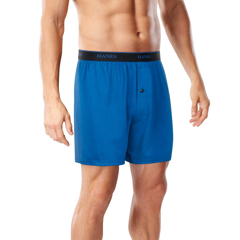 Hanes - Men's Cool Comfort Lightweight Knit Boxers, 4 Pack - Walmart ...