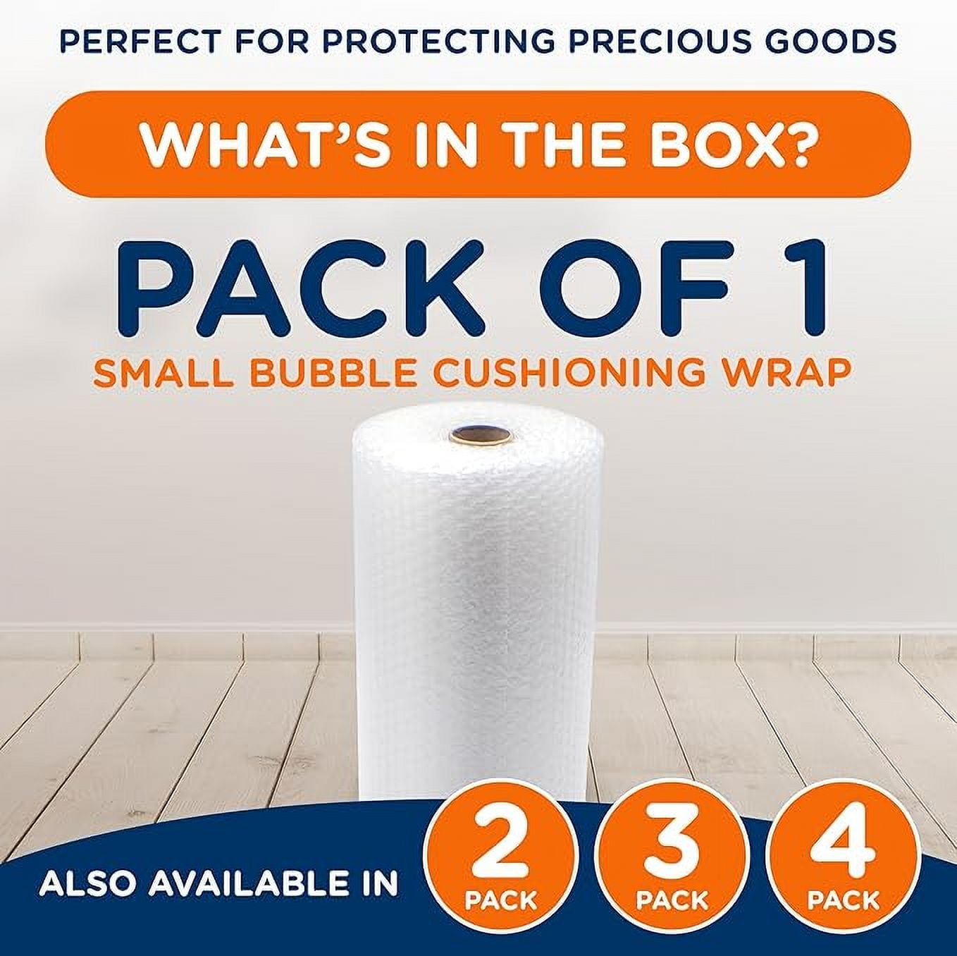 Small Bubble Cushioning Wrap for Moving and Shipping - 30 Ft Bubble Packing Wrap for Packaging Boxes and Mailers, Clear Bubble Roll Moving Supplies, Perforated Every 12 inches, Pack of 1