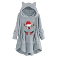 thumbnail image 1 of Abrigos de Invierno Para Mujer Abrigo de Piel Sintética Casual Estampado Navideño Botones de Felpa Manga Larga Abrigo de Felpa Con Capucha Top Odeerbi  ODB173721, 1 of 5