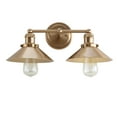 thumbnail image 6 of JONATHAN Y July 17.5" 2-Light Industrial Farmhouse Metal Vanity Light, Brass Gold, 6 of 8