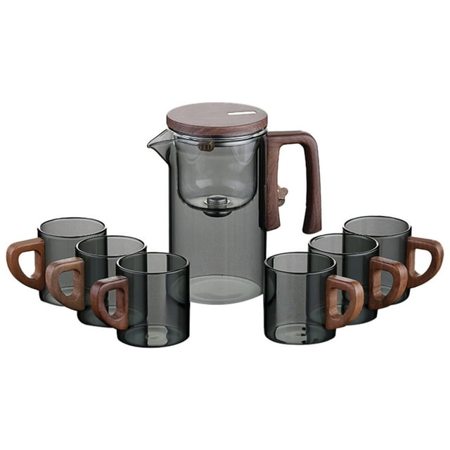 Gkeoshab Glass&Bottle Water Separation Glass Teapot With Wooden Handle Teapot Glass Teapot With Infuser Magical Teapot Glass Glass Teapot With Strainer Filter Teapot With Infusers Home & Garden
