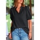 thumbnail image 3 of Remera PRETTYGARDEN Cuello en V Manga Abullonada Algodón Negra XL, 3 of 8