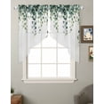 thumbnail image 2 of Green Leaves Swag Valances for Windows, Watercolor Spring Eucalyptus Branches Rod Pocket Sheer Valances for Large Windows, Swag Toppers Light Filtering for Kitchen Living Room 2 Panels 36''x45'', 2 of 6