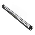 thumbnail image 2 of CAT5e Patch Panel 24 Ports Anti Interference Stable Polished Metal CAT6 Rackmount Panel for 19 Inch Rack Cabinet, 2 of 5