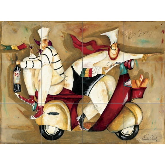 Tile Mural Kitchen Backsplash - Tutto Bene-JG - by Jennifer Garant