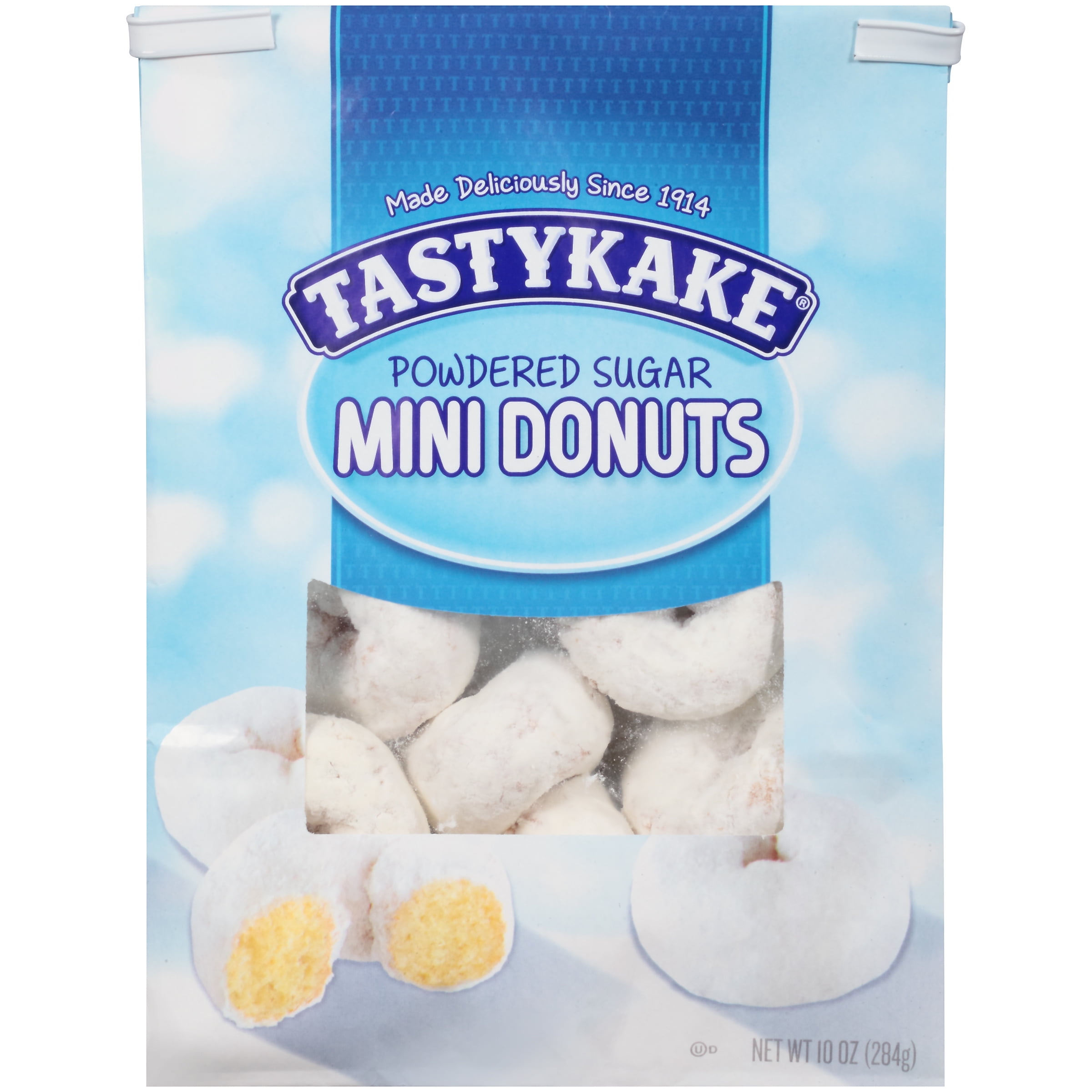 Tastykake Powdered Sugar Mini Donuts, Shareable Powdered Donuts, 10 oz