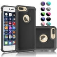 thumbnail image 1 of iPhone 7 Plus Case,[Purple/Black], 2-Piece Shockproof Rugged Rubber Anti-Slip Plastic Hard Case Cover For iPhone 7 Plus 5.5 Inch, 1 of 4