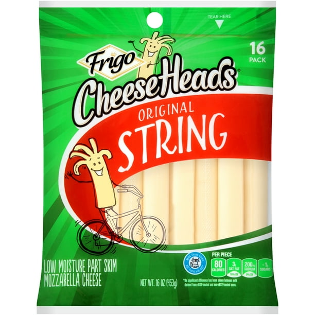 Frigo Cheese Heads Original Mozzarella String Cheese, 16 Oz, 16 Ct