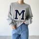 thumbnail image 3 of Jersey básico para mujer sudadera con capucha de forro polar con estampado de letras holgadas traje diario de gran tamaño Hugtrwg Para estrenar, 3 of 9
