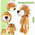 thumbnail image 2 of 6 Pcs Animaux en Peluche Safari en Vrac Lion Éléphant Singe Tigre Jouet Peluche Animaux de Zoo Junble pour Garçon Fille Cadeau Fêtes à Thème Animal Faveur de Shower pour Bébé (Lion), 2 of 7
