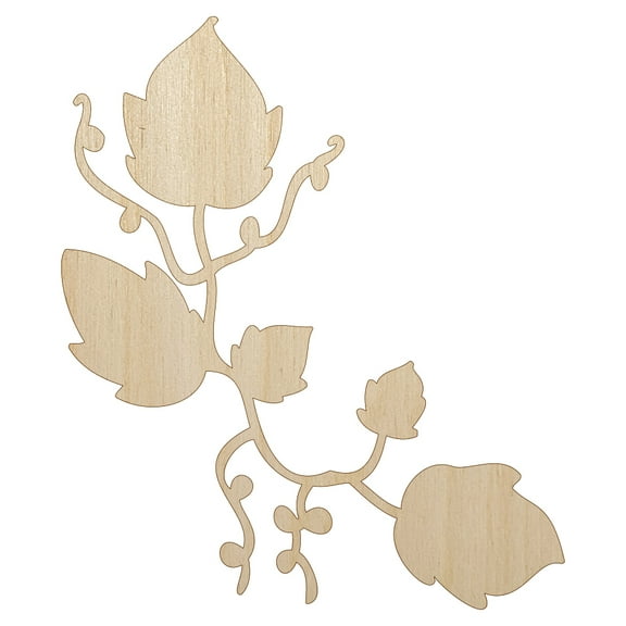 Ivy Vines Solid Wood Shape Unfinished Piece Cutout Craft DIY Projects - 4.70 Inch Size - 1/8 Inch Thick