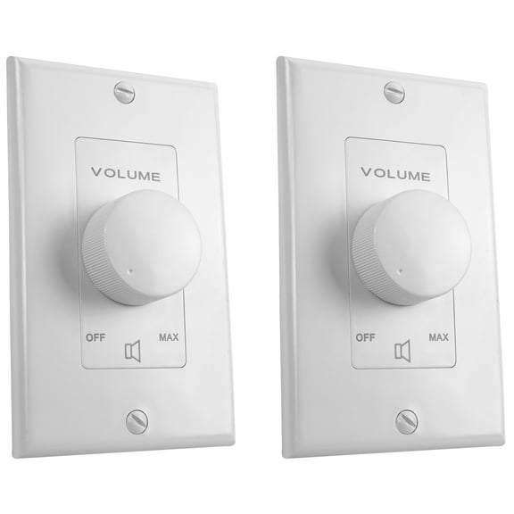 (2) Rockville VOL7035 White 35w 70v Wall Volume Control Zone Controllers