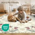 thumbnail image 4 of ODIKA Motif Fluffy Boho Snowflake Border Alfombra Para Sala Shaggy Fuzzy Flowing for Great Room, Indoor Open Concept, Large Living Low Profile Flatwoven, 4 of 7