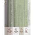 thumbnail image 6 of Sage Green Abstract Art Sheer Curtains for Living Room Bedroom, Greek Key Vintage Linen Geometric Light Filtering Sheer Curtains, Rod Pocket Voile Window Drapes, 2 Panels Set 52"x 108", 6 of 7