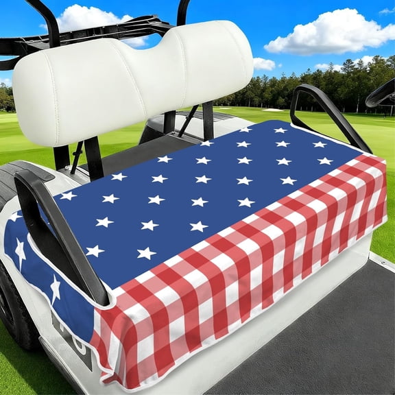 American Flag Golf Cart Seat Covers, Universal Fit for EZGO, Club Car, Yamaha 52"x32", 2 Passenger Golf Cart Seat Protector, Durable Washable