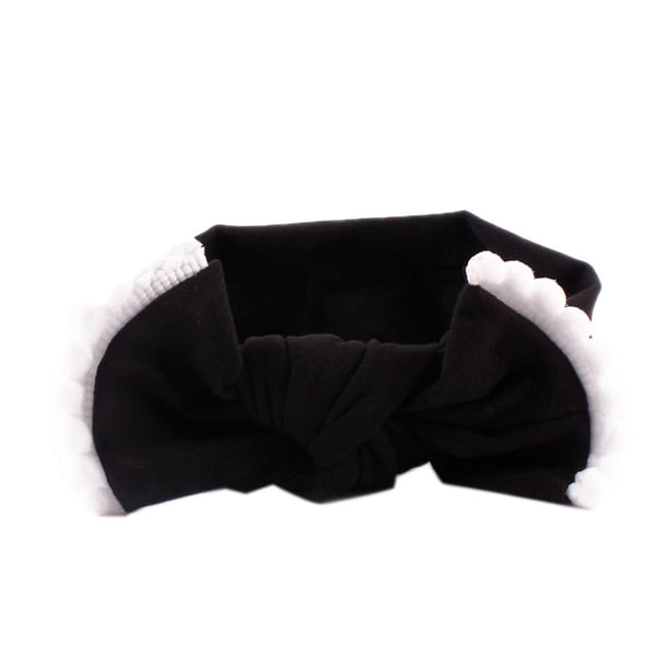 Diademas Anudadas Para El Cabello Del Bebé Turbante Elástico Accesorios Para El Cabello Para Niños Diadema 6 Colores Negro